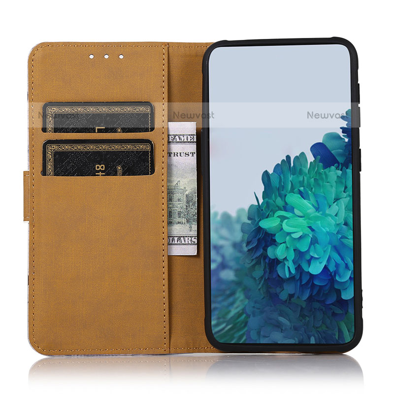 Leather Case Stands Fashionable Pattern Flip Cover Holder D02Y for Oppo F19 Pro