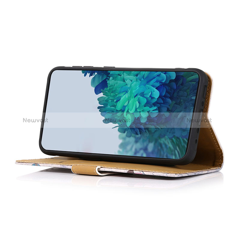 Leather Case Stands Fashionable Pattern Flip Cover Holder D02Y for Oppo Reno5 F