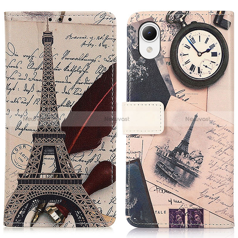 Leather Case Stands Fashionable Pattern Flip Cover Holder D02Y for Samsung Galaxy A23 5G SC-56C