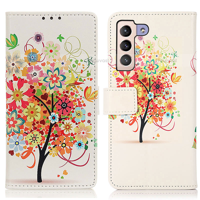 Leather Case Stands Fashionable Pattern Flip Cover Holder D02Y for Samsung Galaxy S23 5G