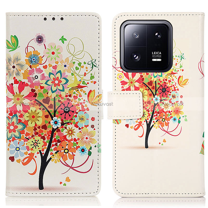 Leather Case Stands Fashionable Pattern Flip Cover Holder D02Y for Xiaomi Mi 13 Pro 5G