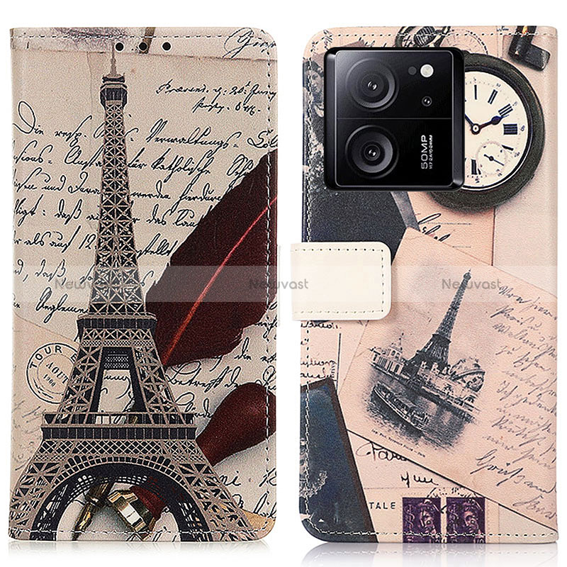 Leather Case Stands Fashionable Pattern Flip Cover Holder D02Y for Xiaomi Mi 13T 5G Mixed