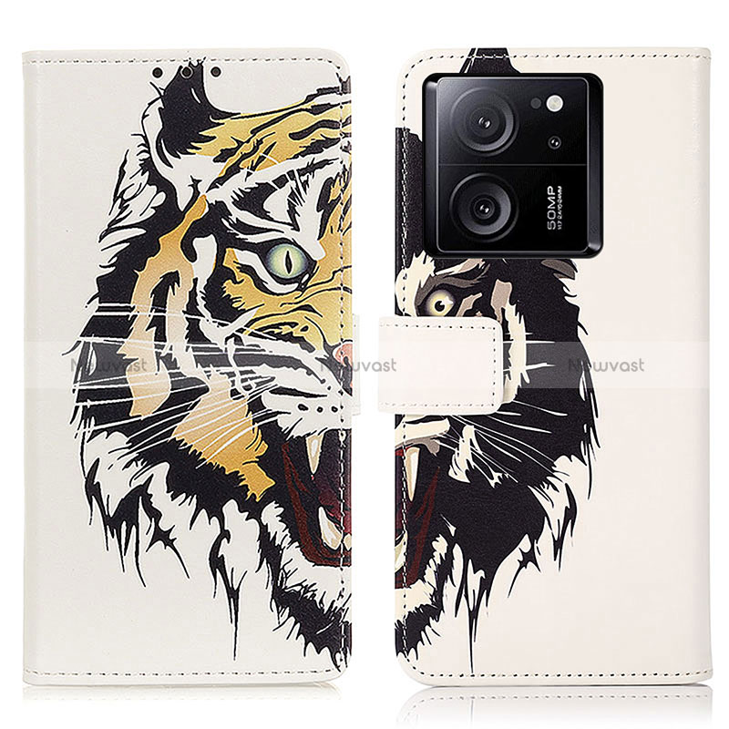 Leather Case Stands Fashionable Pattern Flip Cover Holder D02Y for Xiaomi Mi 13T Pro 5G