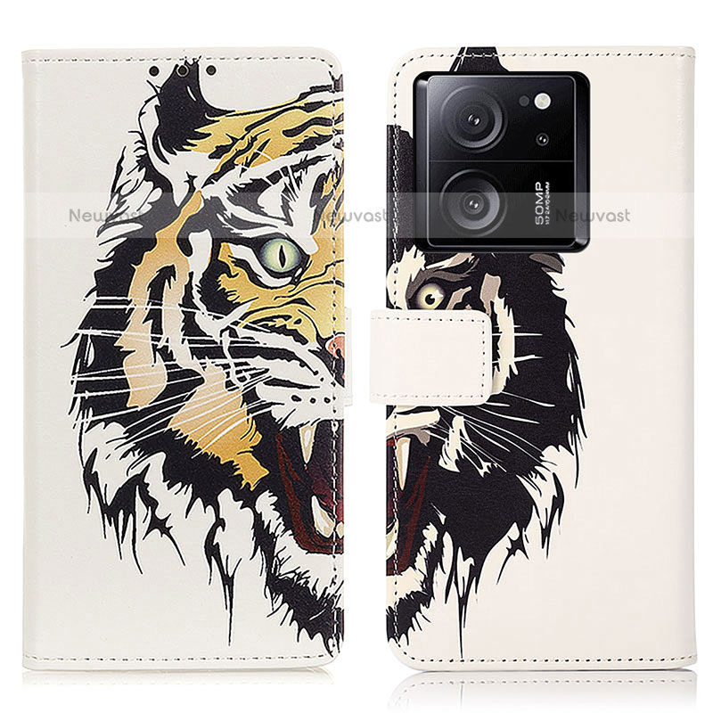 Leather Case Stands Fashionable Pattern Flip Cover Holder D02Y for Xiaomi Redmi K60 Ultra 5G