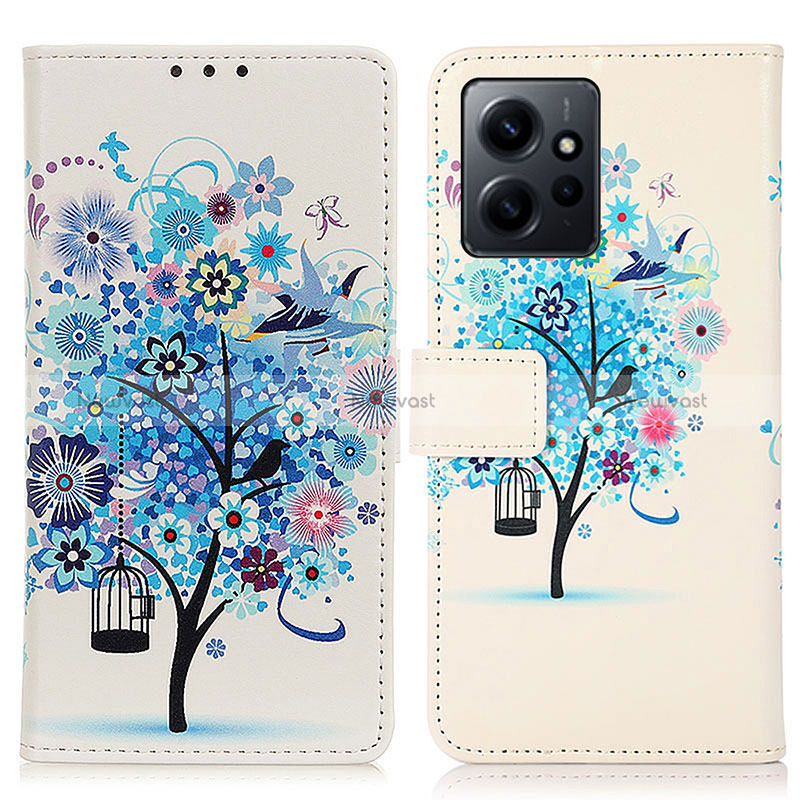 Leather Case Stands Fashionable Pattern Flip Cover Holder D02Y for Xiaomi Redmi Note 12 4G