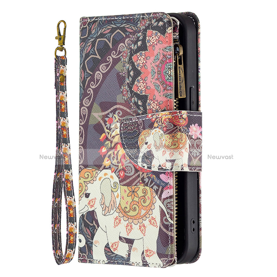 Leather Case Stands Fashionable Pattern Flip Cover Holder for Apple iPhone 13 Pro Max Mixed