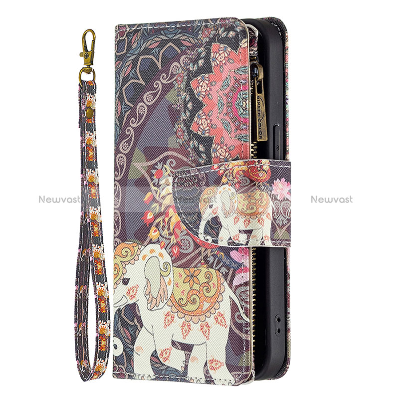 Leather Case Stands Fashionable Pattern Flip Cover Holder for Apple iPhone 15 Pro Mixed