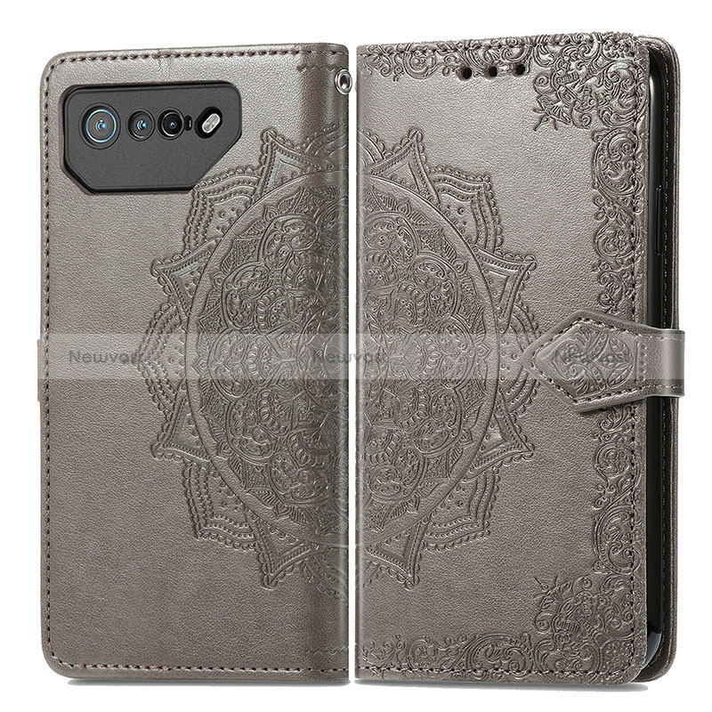 Leather Case Stands Fashionable Pattern Flip Cover Holder for Asus ROG Phone 7 Pro