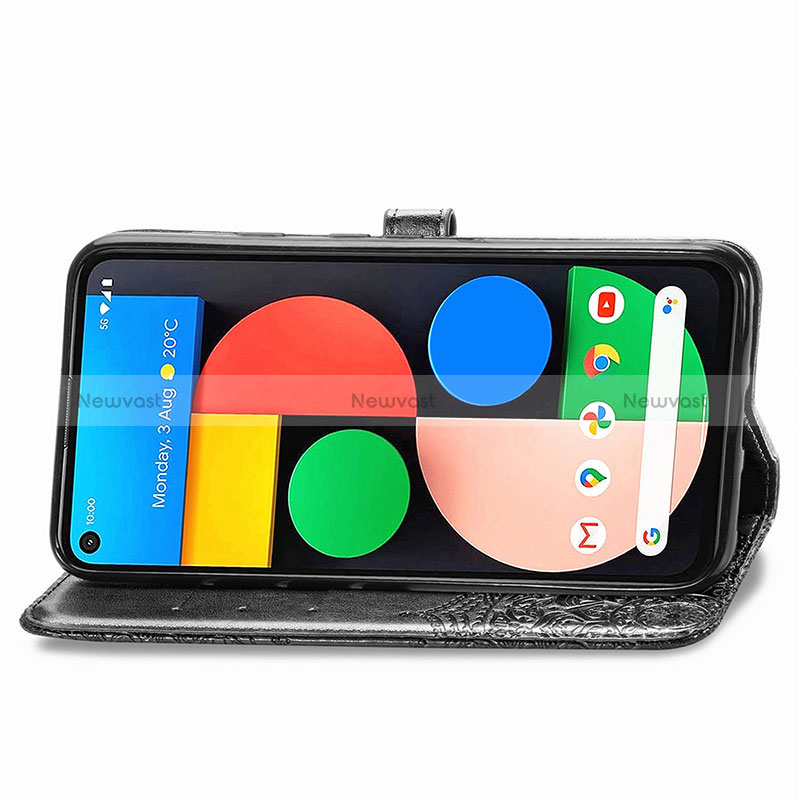 Leather Case Stands Fashionable Pattern Flip Cover Holder for Google Pixel 4a 5G