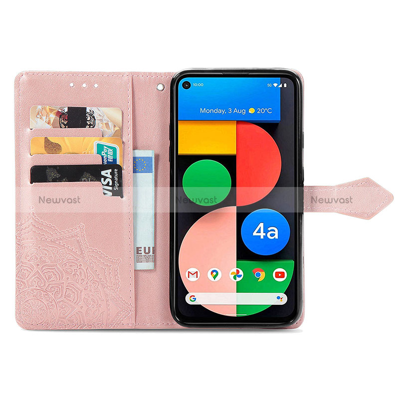 Leather Case Stands Fashionable Pattern Flip Cover Holder for Google Pixel 5a 5G