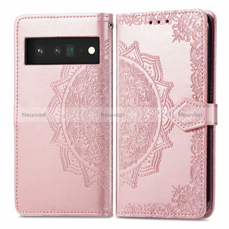 Leather Case Stands Fashionable Pattern Flip Cover Holder for Google Pixel 6 Pro 5G