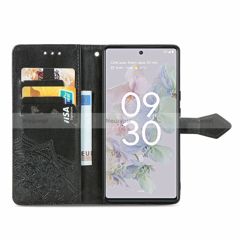 Leather Case Stands Fashionable Pattern Flip Cover Holder for Google Pixel 6a 5G