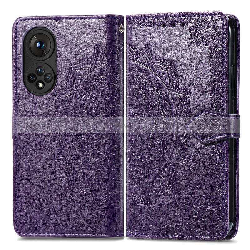 Leather Case Stands Fashionable Pattern Flip Cover Holder for Huawei Honor 50 5G