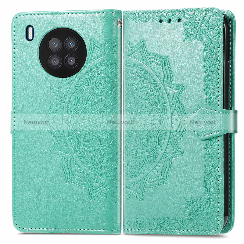 Leather Case Stands Fashionable Pattern Flip Cover Holder for Huawei Honor 50 Lite