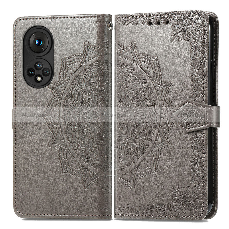 Leather Case Stands Fashionable Pattern Flip Cover Holder for Huawei Honor 50 Pro 5G