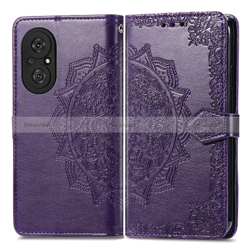 Leather Case Stands Fashionable Pattern Flip Cover Holder for Huawei Honor 50 SE 5G