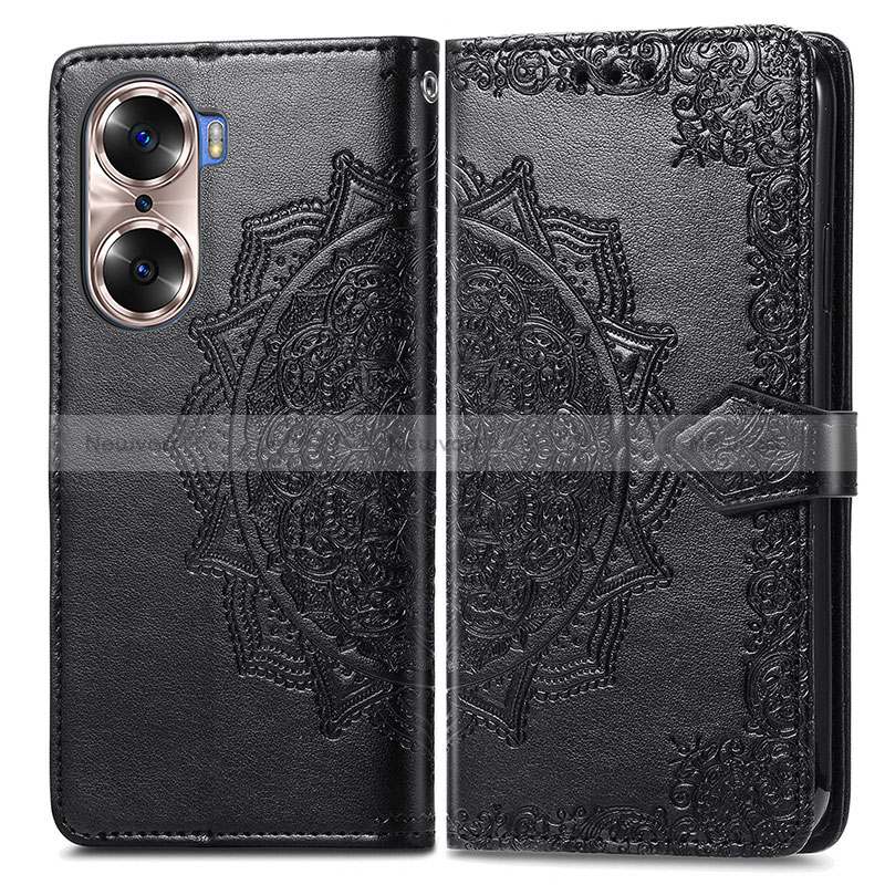 Leather Case Stands Fashionable Pattern Flip Cover Holder for Huawei Honor 60 5G