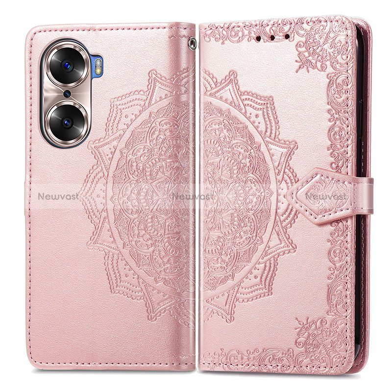 Leather Case Stands Fashionable Pattern Flip Cover Holder for Huawei Honor 60 Pro 5G