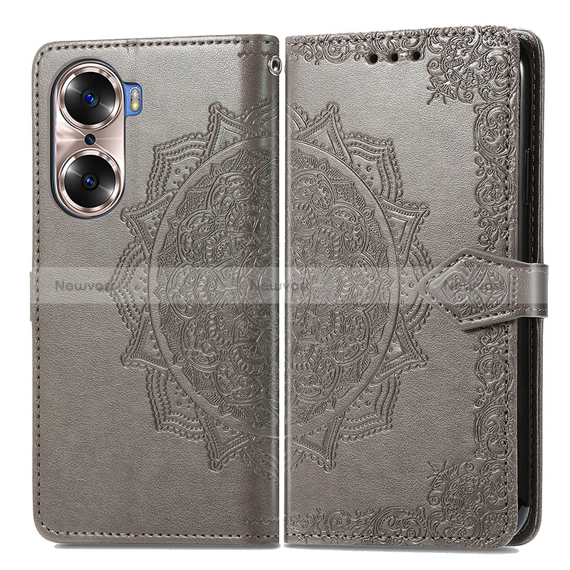 Leather Case Stands Fashionable Pattern Flip Cover Holder for Huawei Honor 60 Pro 5G