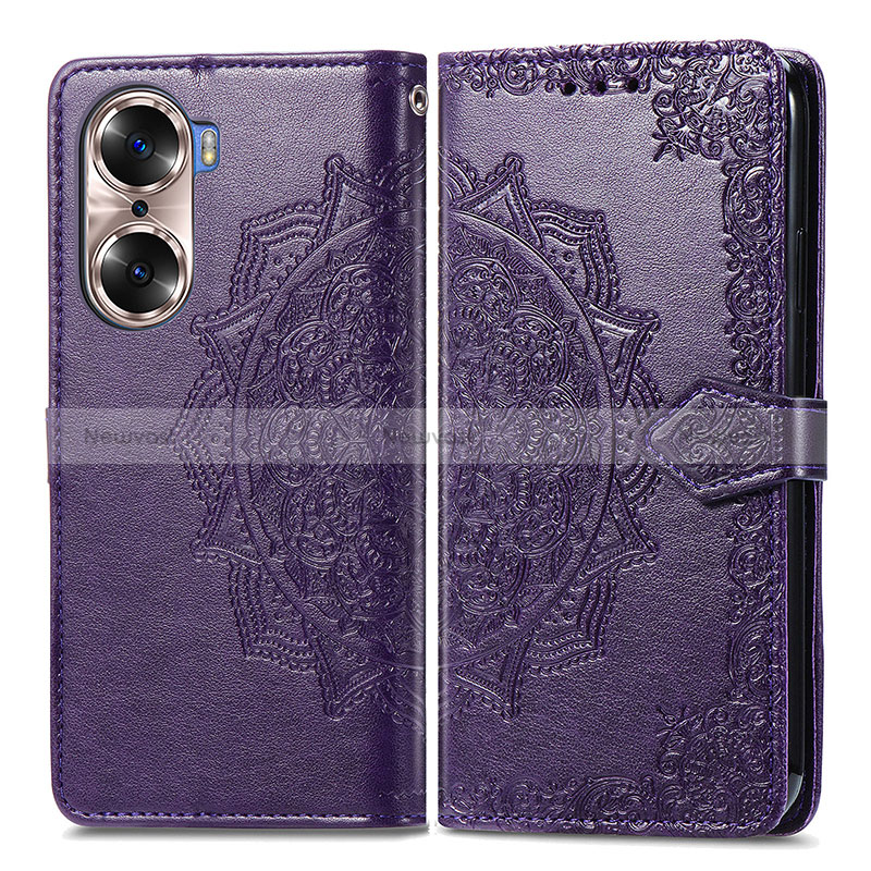 Leather Case Stands Fashionable Pattern Flip Cover Holder for Huawei Honor 60 Pro 5G