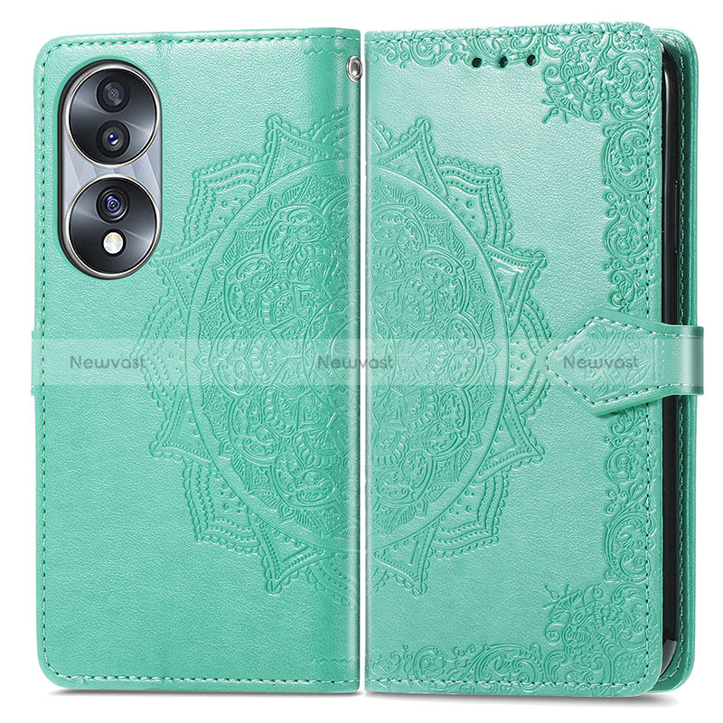 Leather Case Stands Fashionable Pattern Flip Cover Holder for Huawei Honor 70 5G