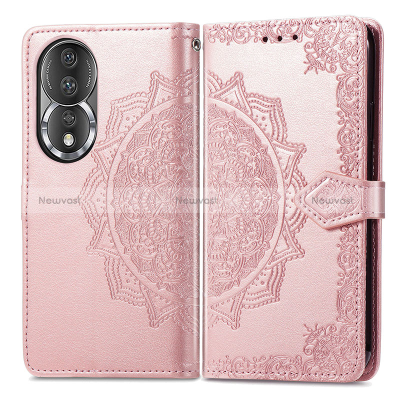 Leather Case Stands Fashionable Pattern Flip Cover Holder for Huawei Honor 80 5G