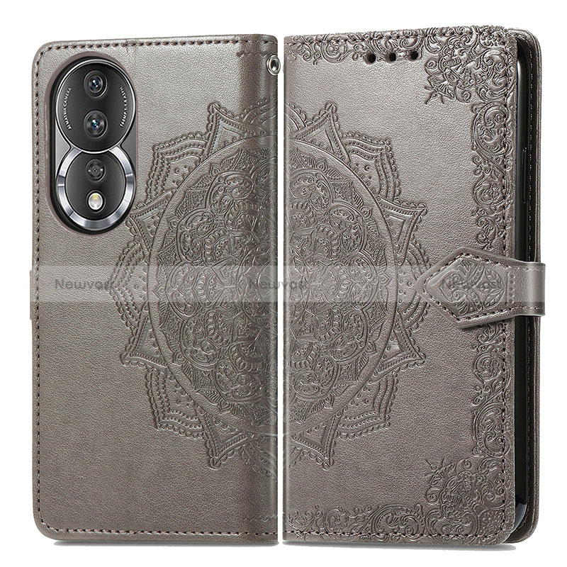 Leather Case Stands Fashionable Pattern Flip Cover Holder for Huawei Honor 80 5G