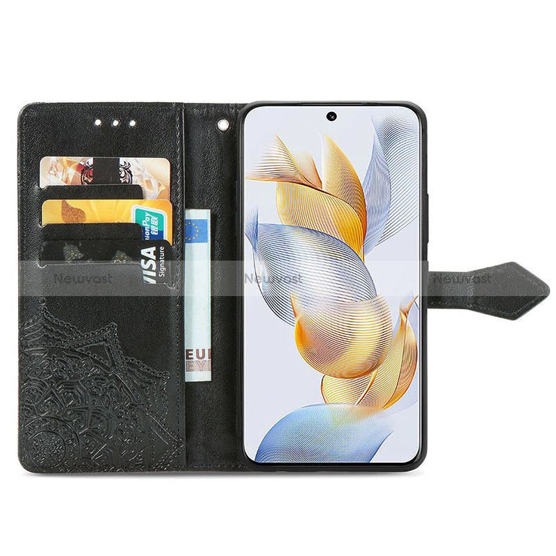 Leather Case Stands Fashionable Pattern Flip Cover Holder for Huawei Honor 90 5G