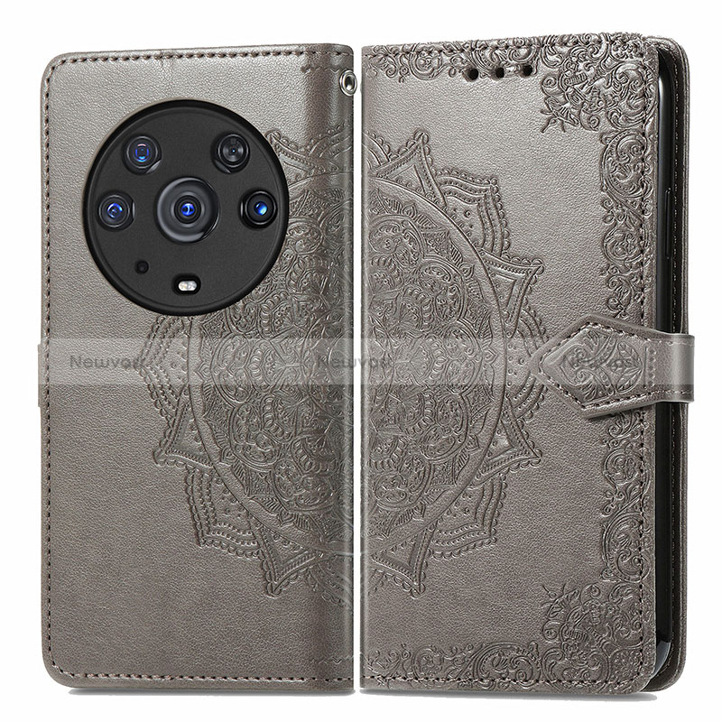 Leather Case Stands Fashionable Pattern Flip Cover Holder for Huawei Honor Magic3 Pro 5G