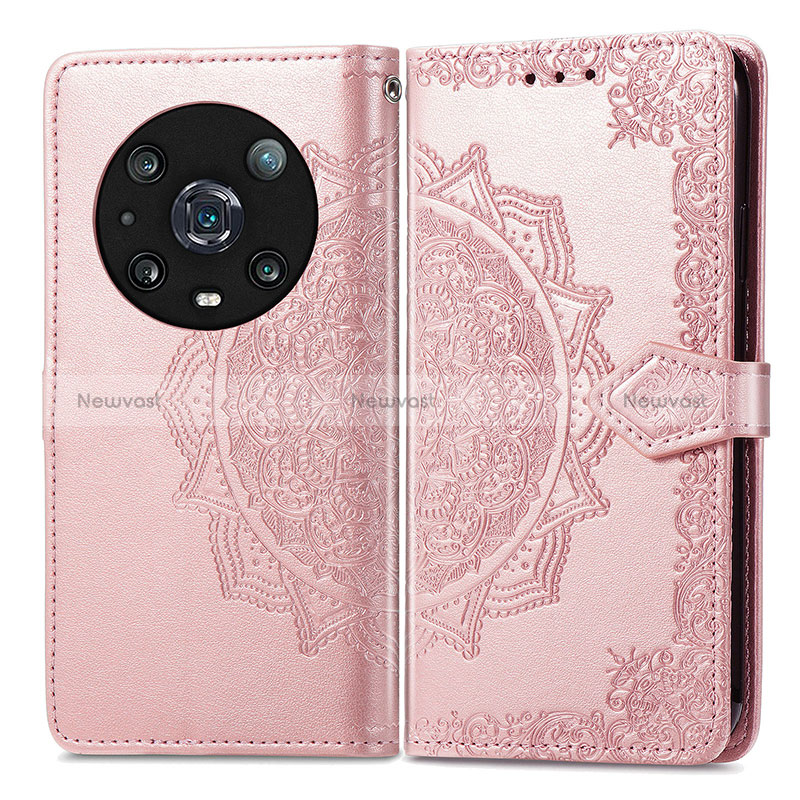 Leather Case Stands Fashionable Pattern Flip Cover Holder for Huawei Honor Magic4 Pro 5G