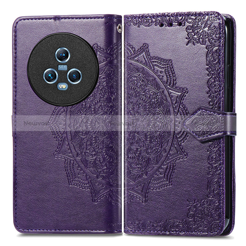 Leather Case Stands Fashionable Pattern Flip Cover Holder for Huawei Honor Magic5 5G