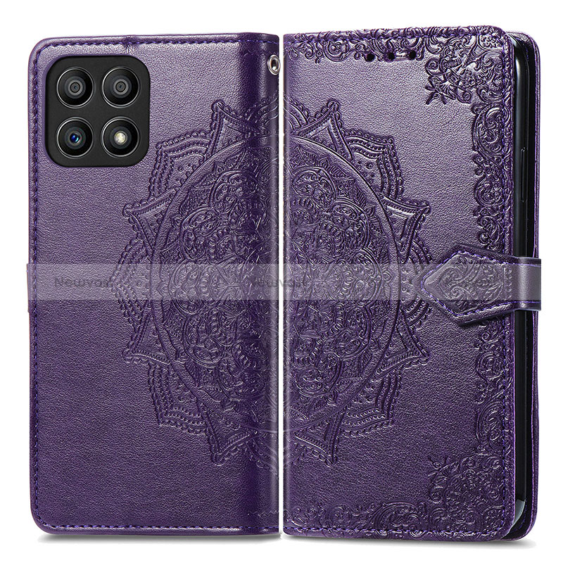 Leather Case Stands Fashionable Pattern Flip Cover Holder for Huawei Honor X30i