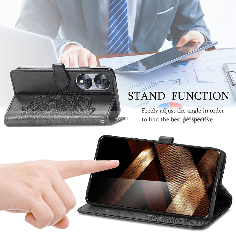 Leather Case Stands Fashionable Pattern Flip Cover Holder for Huawei Honor X7b