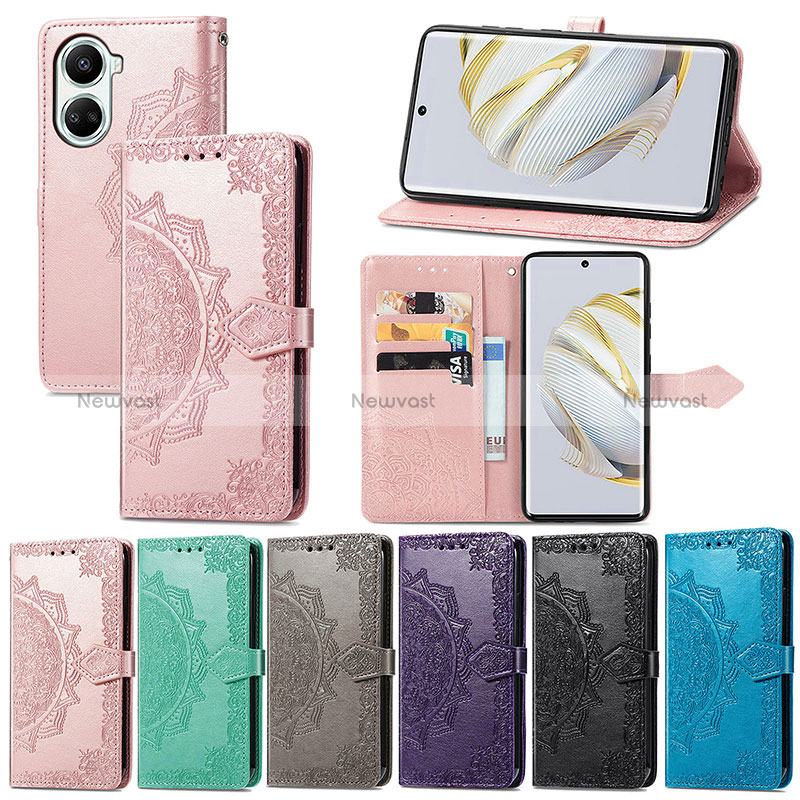 Leather Case Stands Fashionable Pattern Flip Cover Holder for Huawei Nova 10 SE