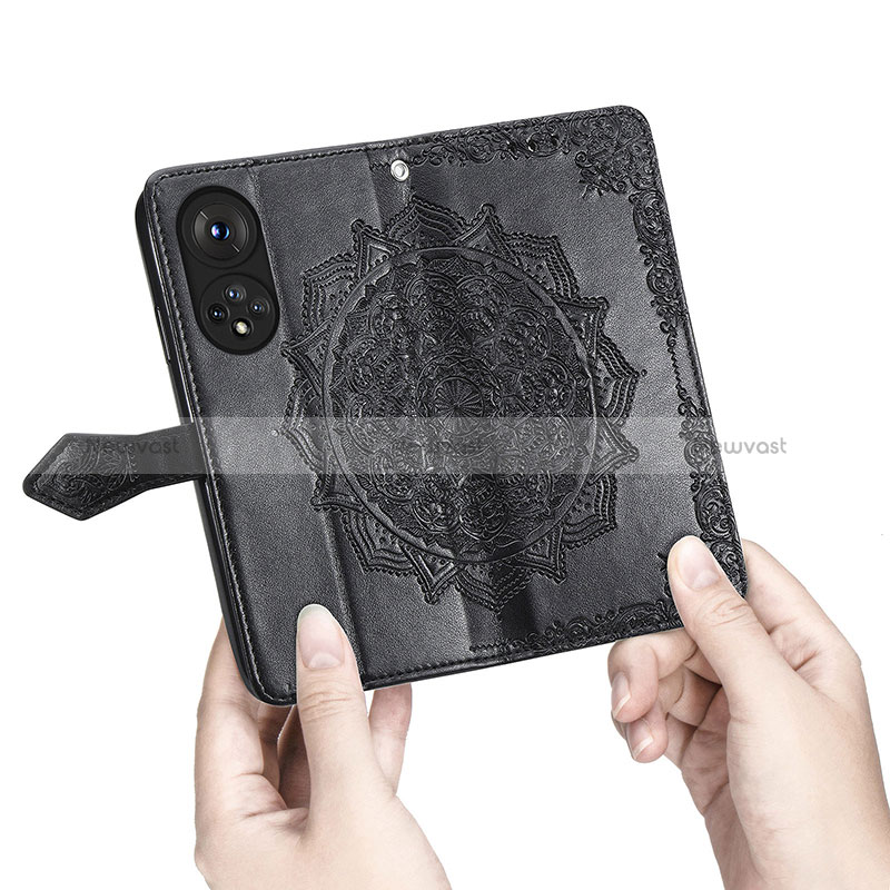 Leather Case Stands Fashionable Pattern Flip Cover Holder for Huawei Nova 9 Pro