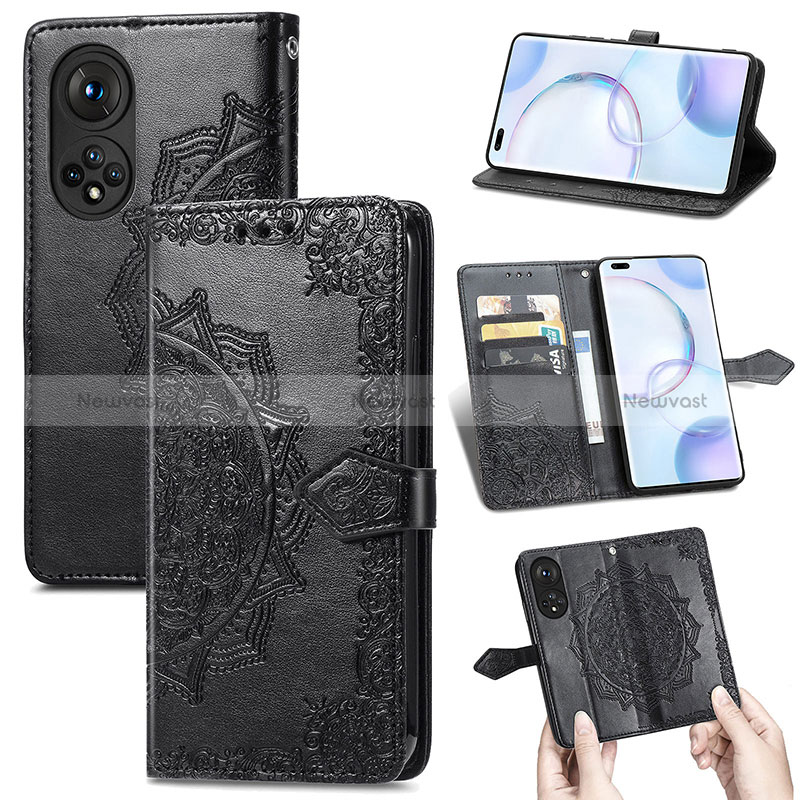 Leather Case Stands Fashionable Pattern Flip Cover Holder for Huawei Nova 9 Pro