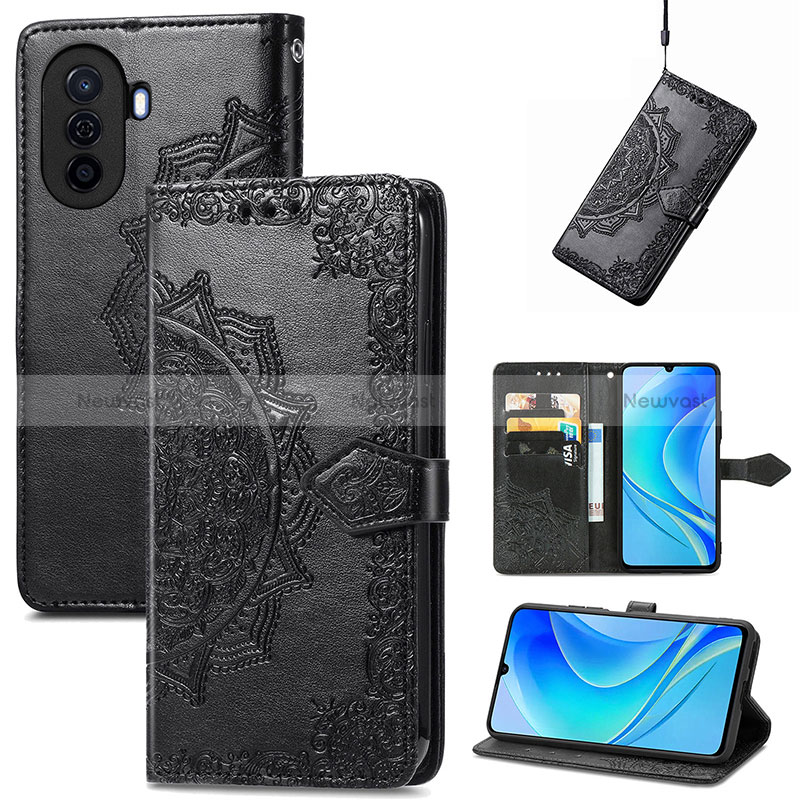 Leather Case Stands Fashionable Pattern Flip Cover Holder for Huawei Nova Y70