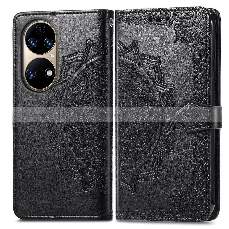 Leather Case Stands Fashionable Pattern Flip Cover Holder for Huawei P50