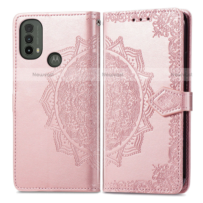 Leather Case Stands Fashionable Pattern Flip Cover Holder for Motorola Moto E30