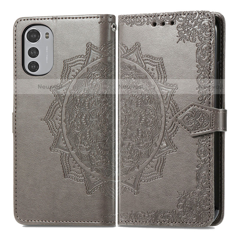 Leather Case Stands Fashionable Pattern Flip Cover Holder for Motorola Moto E32