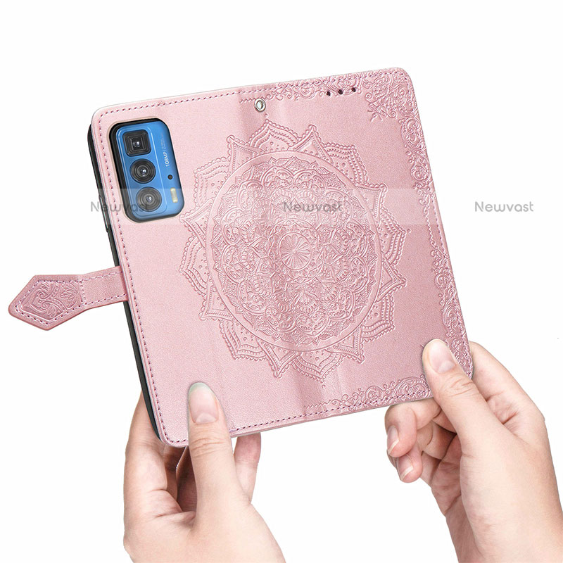 Leather Case Stands Fashionable Pattern Flip Cover Holder for Motorola Moto Edge 20 Pro 5G