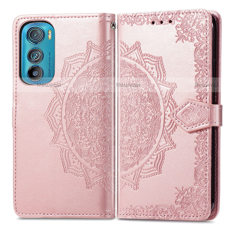 Leather Case Stands Fashionable Pattern Flip Cover Holder for Motorola Moto Edge 30 5G