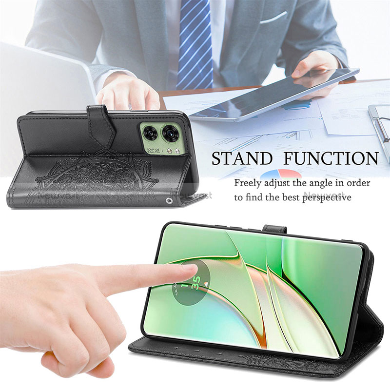 Leather Case Stands Fashionable Pattern Flip Cover Holder for Motorola Moto Edge 40 5G