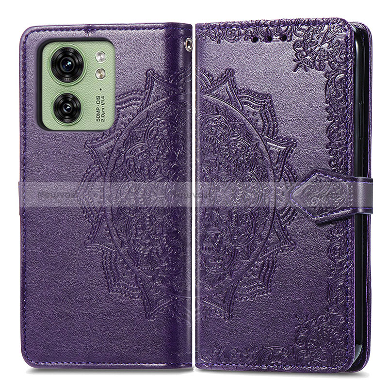 Leather Case Stands Fashionable Pattern Flip Cover Holder for Motorola Moto Edge 40 5G