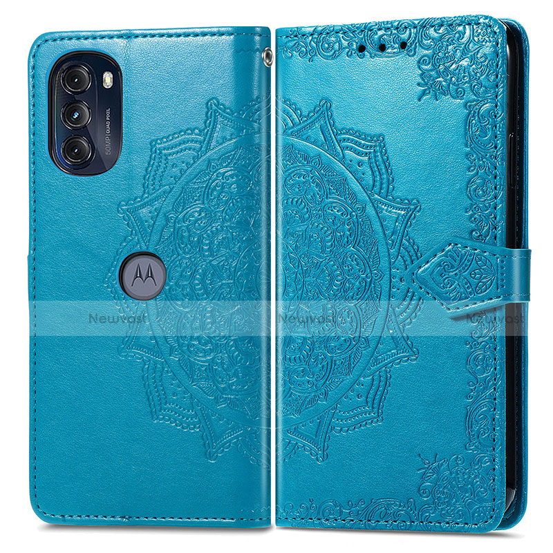 Leather Case Stands Fashionable Pattern Flip Cover Holder for Motorola Moto G 5G (2022)