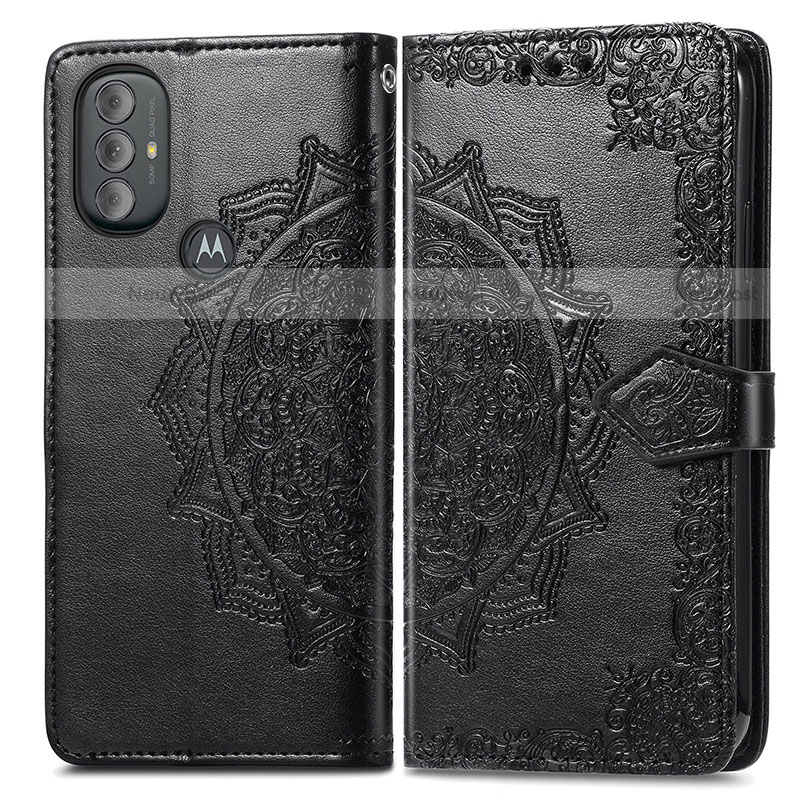 Leather Case Stands Fashionable Pattern Flip Cover Holder for Motorola Moto G Play (2023)