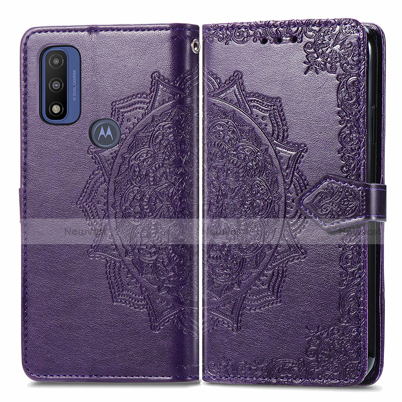 Leather Case Stands Fashionable Pattern Flip Cover Holder for Motorola Moto G Pure