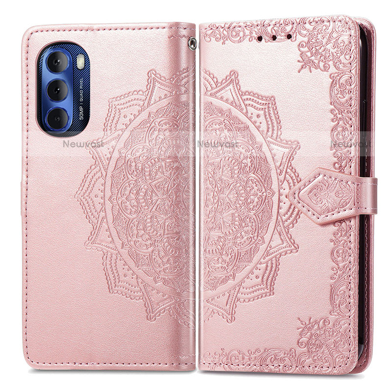 Leather Case Stands Fashionable Pattern Flip Cover Holder for Motorola Moto G Stylus (2022) 4G