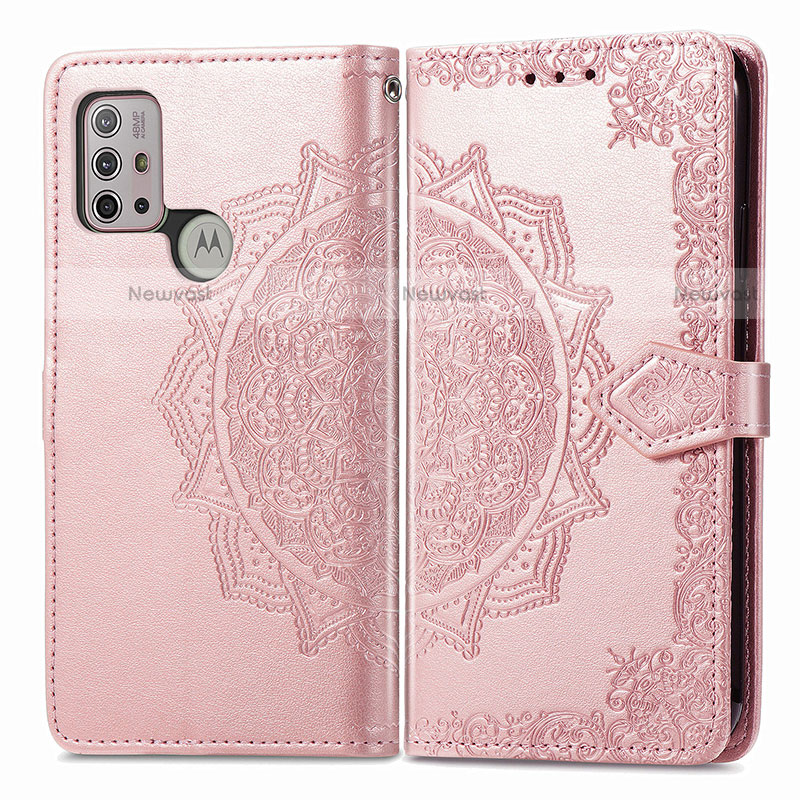 Leather Case Stands Fashionable Pattern Flip Cover Holder for Motorola Moto G20