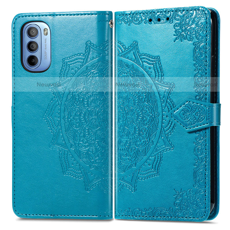 Leather Case Stands Fashionable Pattern Flip Cover Holder for Motorola Moto G31